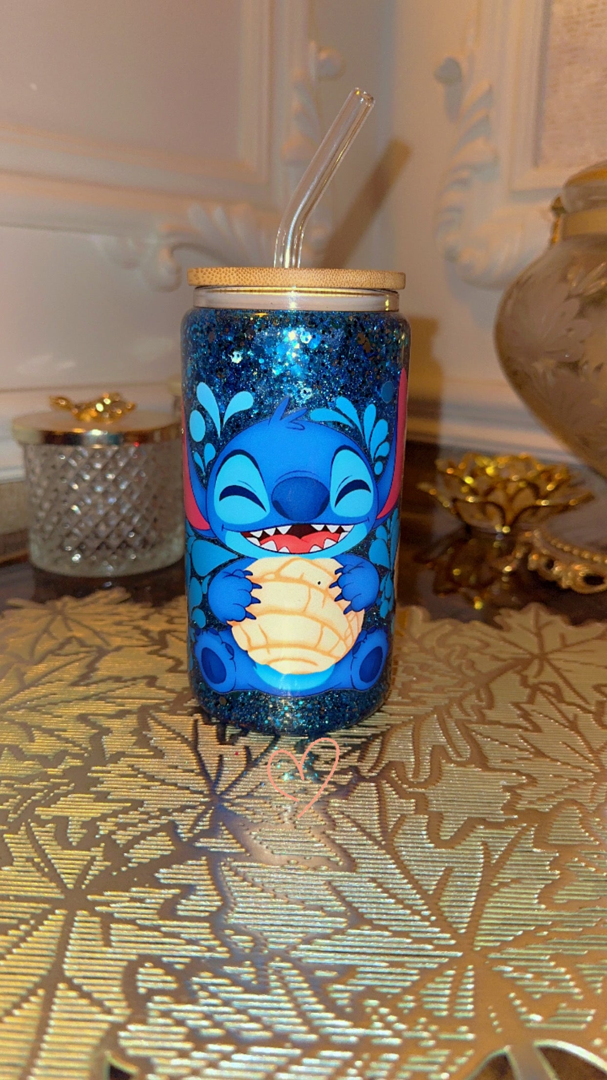 Stitch snowglobe tumbler